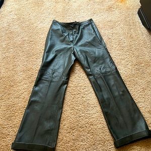 Gorgeous vintage leather army green pants!